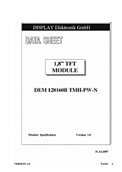 DataSheet DEM128160B-TMH-PW-N pdf