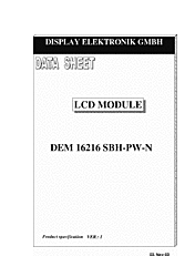 DataSheet DEM16216SBH-PW-N pdf