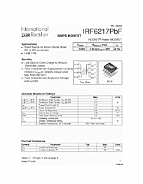 DataSheet IRF6217 pdf