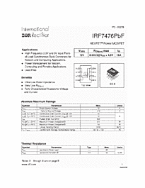 DataSheet IRF7476 pdf