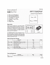 DataSheet IRF7750GPBF pdf