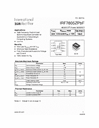 DataSheet IRF7805Z pdf