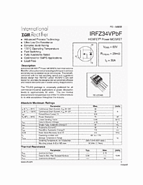 DataSheet IRFZ34VPBF pdf