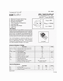 DataSheet IRL3803V pdf