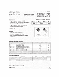 DataSheet IRLU3714 pdf