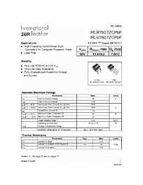 DataSheet IRLU7807ZCPBF pdf