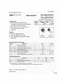 DataSheet IRLU8203 pdf