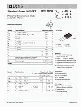 DataSheet IXTH16P20 pdf