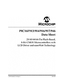 DataSheet PIC16F946 pdf