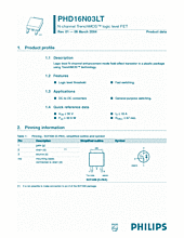 DataSheet PHD16N03LT pdf