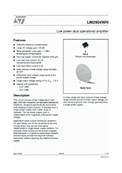 DataSheet LM2904WH pdf
