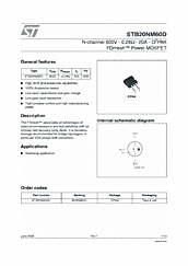 DataSheet STB20NM60D pdf