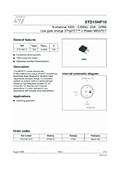 DataSheet STD15NF10 pdf