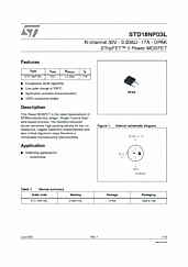 DataSheet STD18NF03L pdf