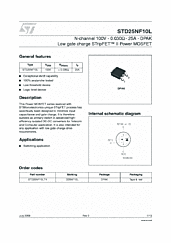 DataSheet STD25NF10L pdf