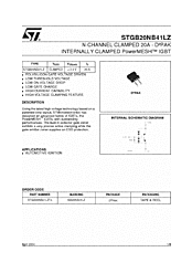 DataSheet STGB20NB41LZ pdf