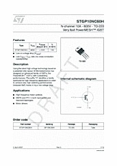 DataSheet STGP10NC60H pdf