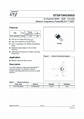 DataSheet STGP19NC60SD pdf