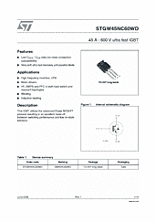 DataSheet STGW45NC60WD pdf