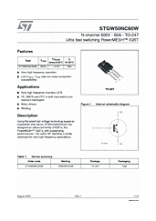 DataSheet STGW50NC60W pdf