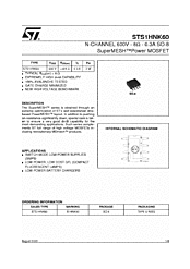 DataSheet STS1HNK60 pdf