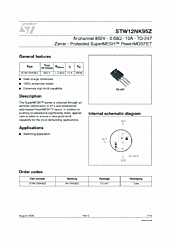 DataSheet STW12NK95Z pdf