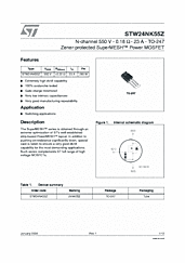 DataSheet STW24NK55Z pdf