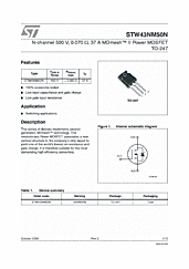 DataSheet STW43NM50N pdf