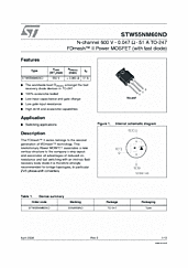 DataSheet STW55NM60ND pdf