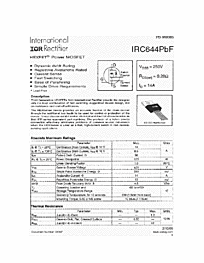 DataSheet IRC644PBF pdf