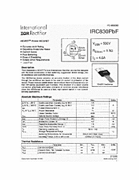 DataSheet IRC830PBF pdf