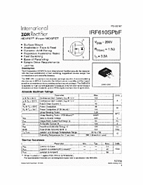 DataSheet IRF610SPBF pdf