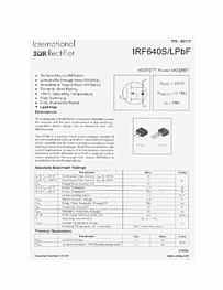 DataSheet IRF640LPBF pdf