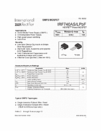 DataSheet IRF740ALPBF pdf