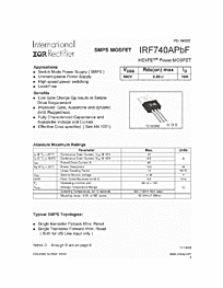 DataSheet IRF740APBF pdf