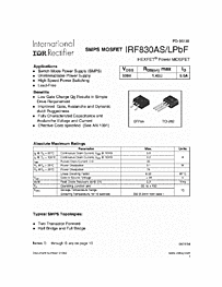 DataSheet IRF830ALPBF pdf