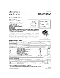 DataSheet IRF830SPBF pdf