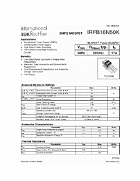 DataSheet IRFB16N50K pdf