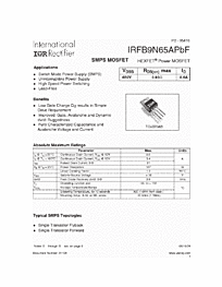 DataSheet IRFB9N65APBF pdf