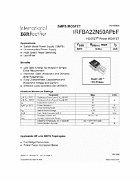 DataSheet IRFBA22N50APBF pdf