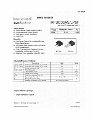 DataSheet IRFBC30ALPBF pdf