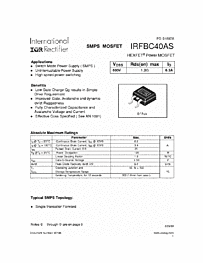 DataSheet IRFBC40AS pdf