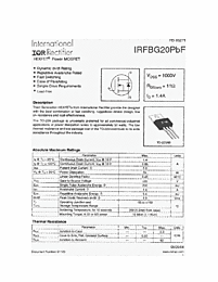 DataSheet IRFBG20PBF pdf