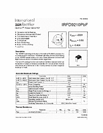 DataSheet IRFD9210PBF pdf