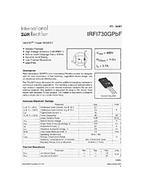 DataSheet IRFI730GPBF pdf