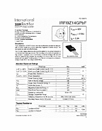 DataSheet IRFI9Z14GPBF pdf