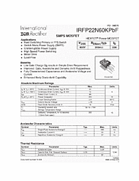 DataSheet IRFP22N60KPBF pdf