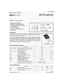 DataSheet IRFPC40PBF pdf