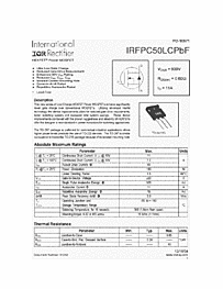 DataSheet IRFPC50LCPBF pdf