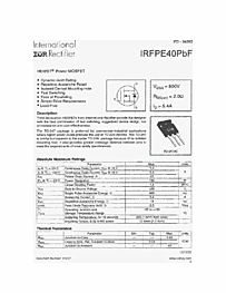 DataSheet IRFPE40PBF pdf